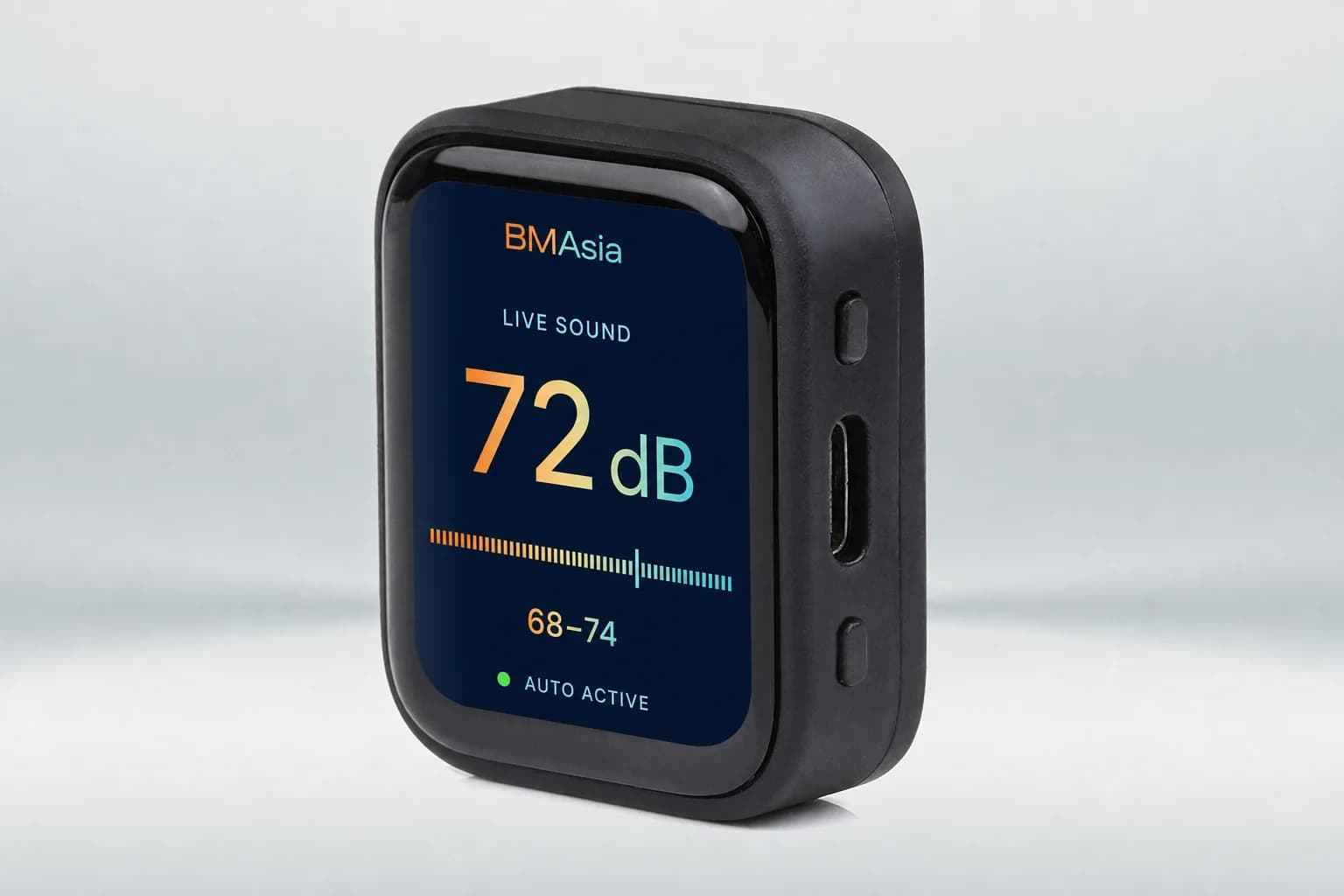 BMAsia Volume Controller displaying a live decibel reading
