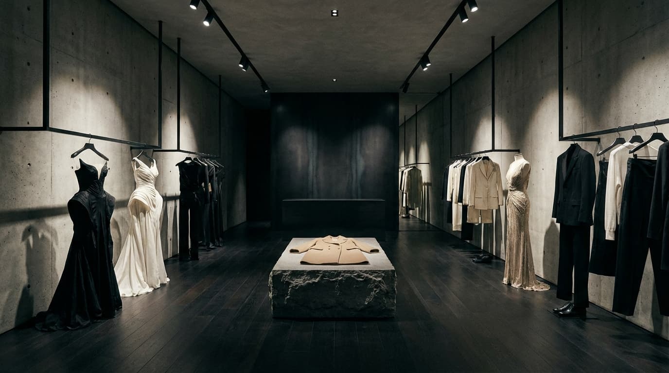 Modern retail store with ambient lighting and curated music atmosphere