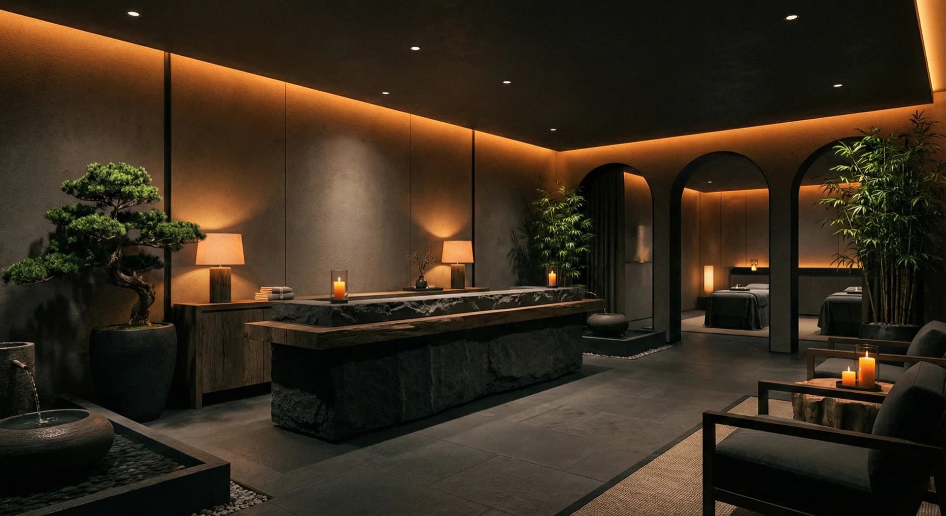 Luxury spa setting with relaxing atmosphere
