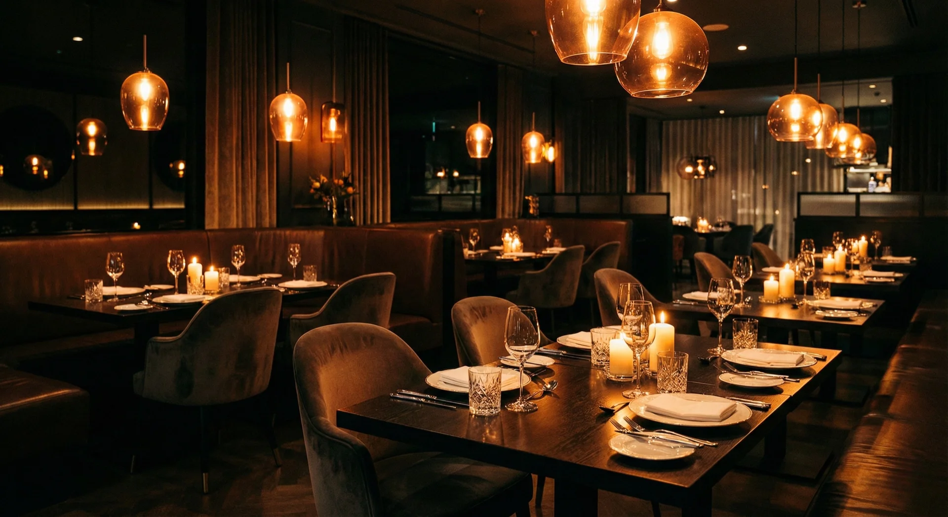 Modern restaurant interior with sophisticated ambiance